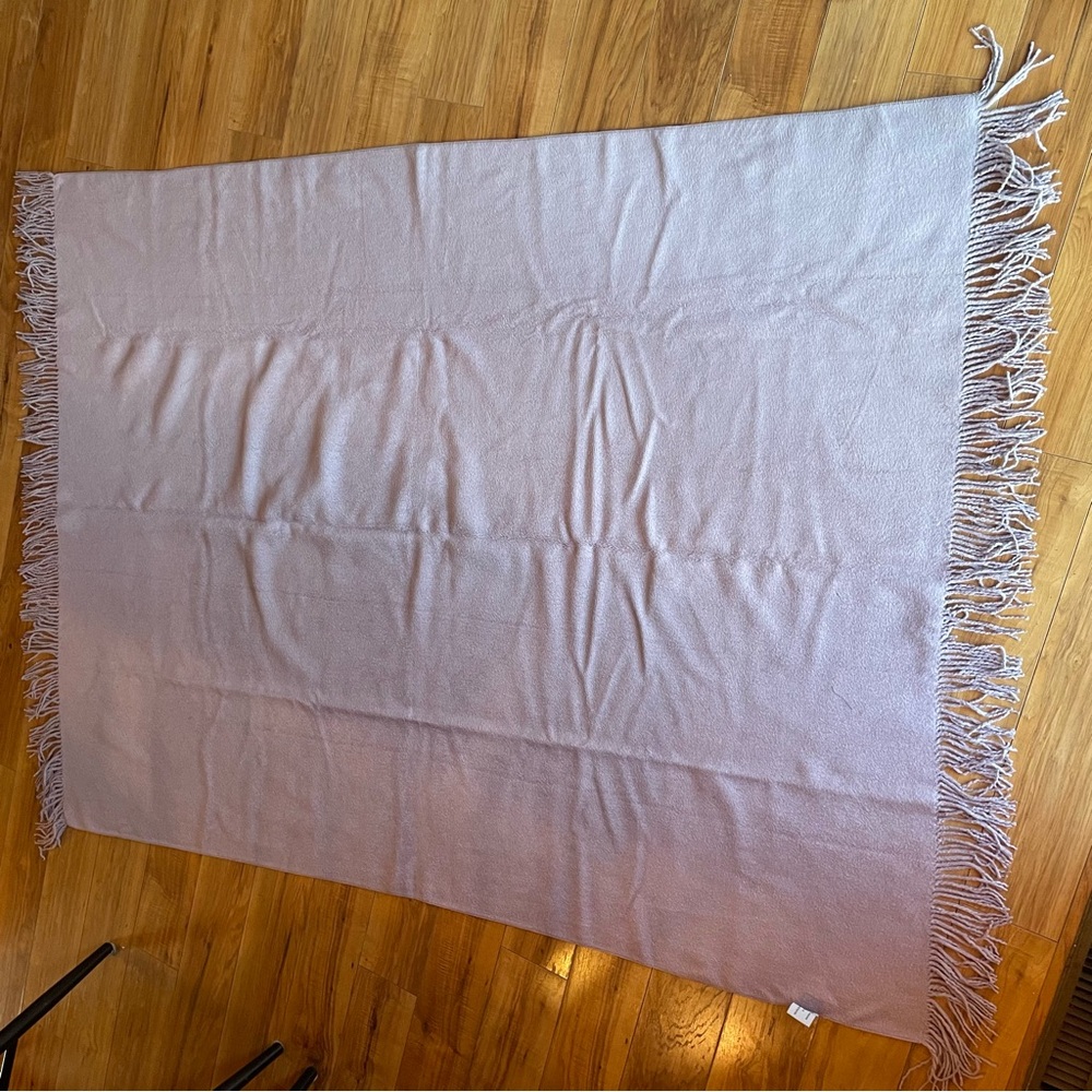 Nate Berkus silk blend Fringe Tassel Throw lavender